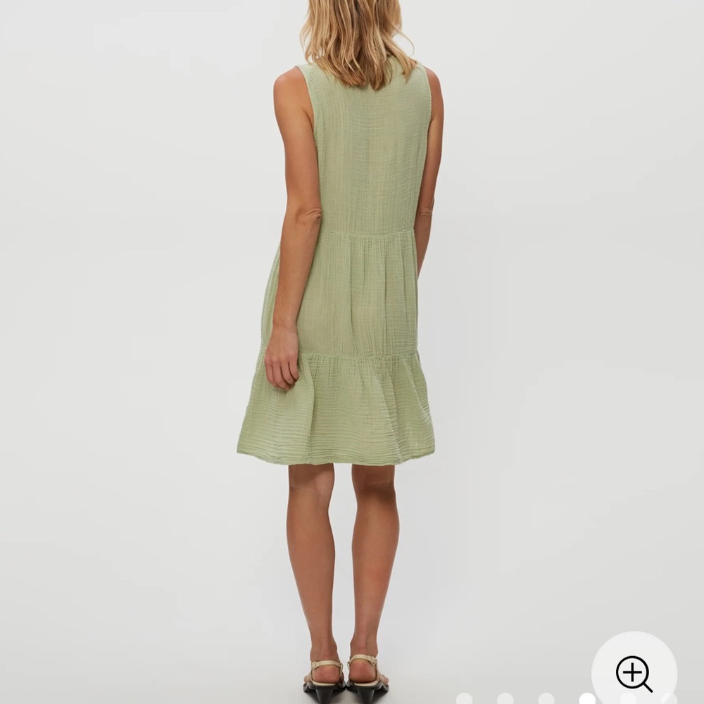 Michael Stars Daisy Gauze Dress Lemon- lime shade- 100% cotton- tiny flaw - Picture 5 of 16